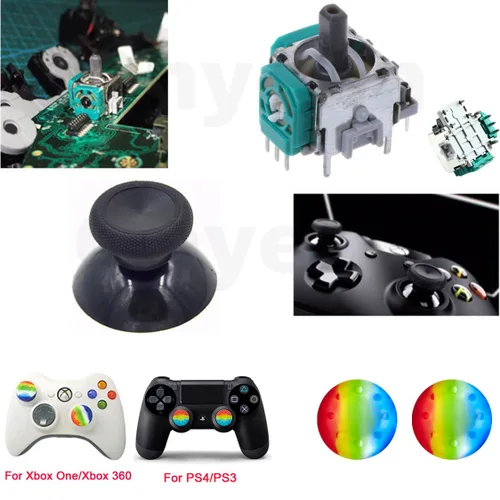 Vista 4 de Onyehn 6pcs Analog 3D Joysticks Replacement for Xbox one Controller,Joysticks with Repair T6 T8 T10 Screwdriver Kit Compatible With XBOX Series S X