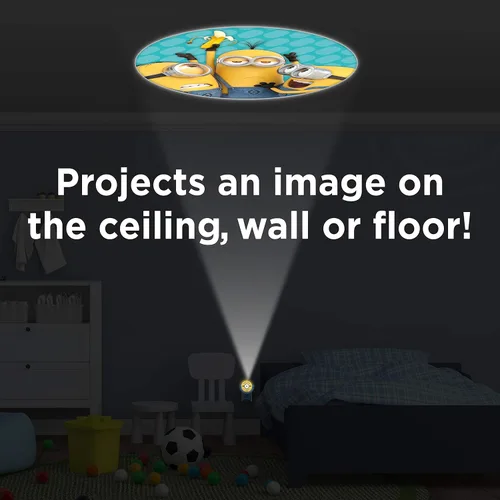 Vista 2 de Projectables Minions Despicable Me - Lámpara de noche enchufable, para niños, Edición de coleccionista, Sensor de luz, proyecta imagen en techo