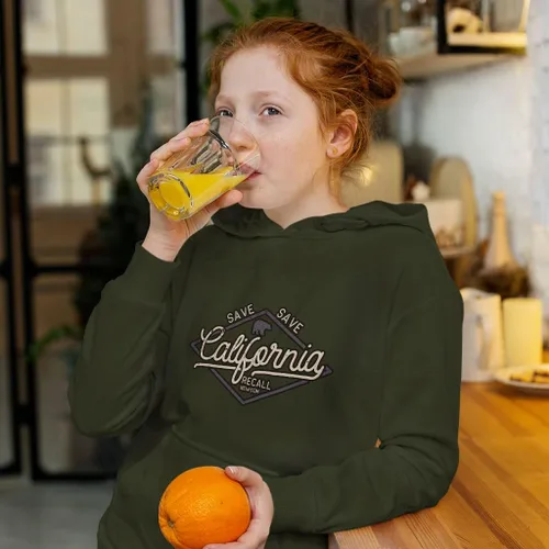 Vista 3 de Save California - Sudadera con capucha de forro polar de esponja para niños, sudadera con capucha única para niños