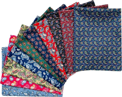 Vista 10 de Paquetes de tela de algodón acolchado de 18 x 22 pulgadas para coser, 10 unidades de flores blancas y negras 18" x 22" Fat Quarters Quilting