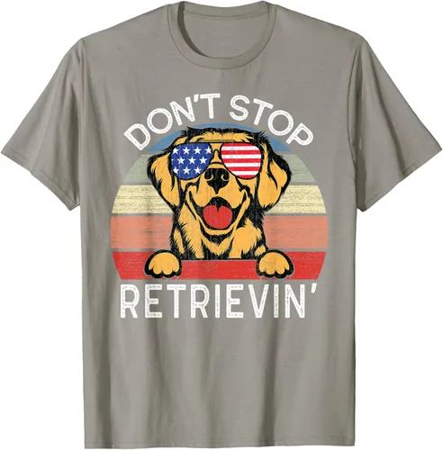 Vista 32 de Don't Stop Retrievin' Golden Retriever Dog Camiseta, Negro