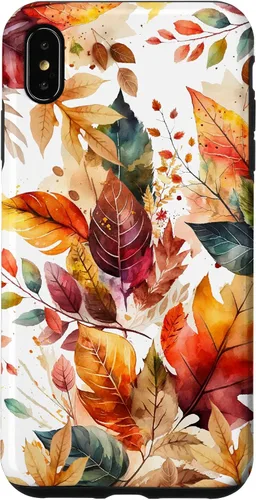 Vista 11 de Funda para iPhone 16 Aesthetic Autumn Fall Colorful Leaves Watercolor Art