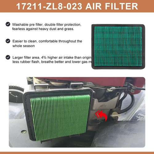 Vista 5 de 17211-ZL8-023 Filtro de aire compatible con Honda GCV160 GCV190 GC190 GC160 HRX217 HRX217VKA HRR216 HRR216VKA Husqvarna HU700F 7021P HU700H TB133 0