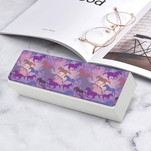 Vista 7 de Fansty Horses - Estuche para gafas unisex, caja protectora portátil a la moda, contenedor para gafas