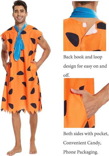 Vista 2 de xianhsuxo Adult Costume Dress Family Cosplay Caveman Couple Costume Outfit