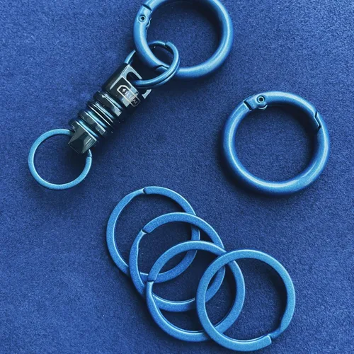 Vista 4 de Kit de llavero circular, mosquetón, conjunto de anillos o de tamaño universal, anillos fuertes redondos