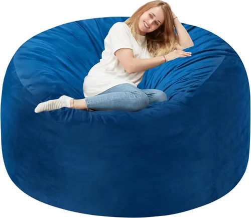 Vista 17 de Homguava - Sillón puff de 3 pies Sillón estilo puff grande de 3 pulgadas con relleno de espuma viscoelástica, sofá suave con funda de terciopelo