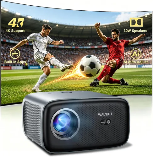 Vista 10 de 【Compatible con 1200 ANSI/4K/licencia de Netflix】Proyector inteligente con WiFi y Bluetooth, cine en casa con enfoque automático AI y Keystone