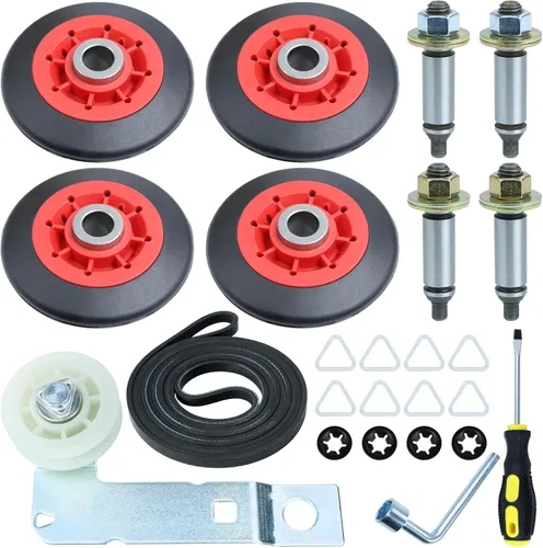 Vista 10 de WPW10314173 Kit de soporte de tambor de rodillo para secadores Whirlpool Maytag Includes WPW10314173 Roller Drum Support Kit with WP691366 Idler