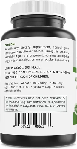 Vista 6 de Brieofood Acido acetil L-carnitina alfa lipoico (ALA ALC) 750 mg 120 Cápsulas