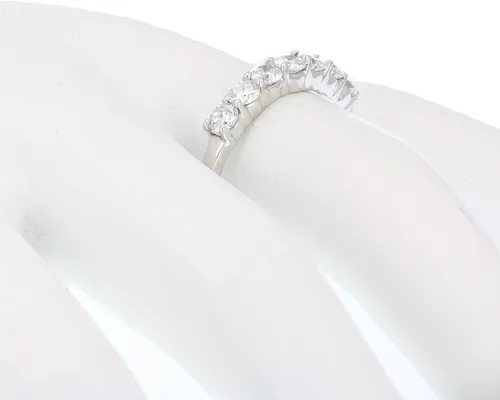 Vista 5 de VIR JEWELS Anillo de aniversario de boda de diamantes de 34 quilates (ctw) para mujer, anillo de compromiso de diamantes redondos de oro blanco