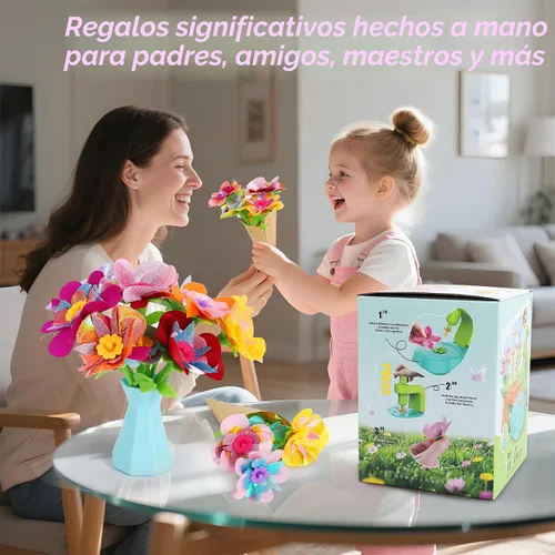 Vista 7 de DAISRED Kits de manualidades de flores, juguetes para niños, artes y manualidades para niñas de 4 a 6 a 8 años, kit de fabricación de flores