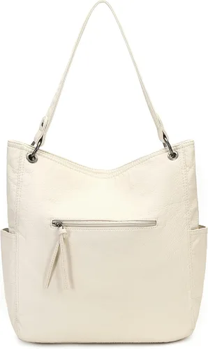 Vista 4 de Montana West Stone Washed Leather Hobo Purses for Women Soft Top Handle Shoulder Bag