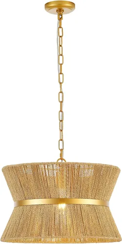 Vista 11 de Lámpara colgante bohemia tejida a mano, mini candelabro costero, moderno, ajustable, de transición, minimalista, accesorios de iluminación colgantes