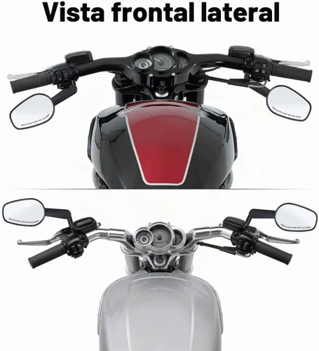 Vista 3 de Espejos retrovisores musculares LED intermitentes aptos para Harley VROD Negro