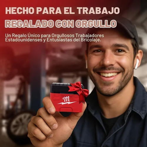 Vista 7 de Funda para AirPod Pro 1 y 2 para Milwaukee Packout, diseño de caja de herramientas duradera, fabricada en Estados Unidos