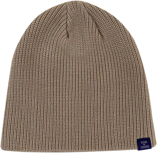 Vista 4 de Croogo Gorro de punto acanalado con puños para mujer, gorro de algodón para hombre y mujer, gorro de punto cálido para invierno