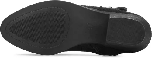 Vista 6 de mysoft Botas de tobillo para mujer, tacón bajo y grueso, cómodas botas de punta redonda con cremallera lateral Ante negro
