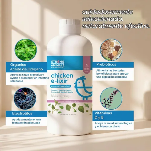 Vista 4 de Strong Animals Aditivo de agua E-lixir de pollo con aceite de orégano, 32