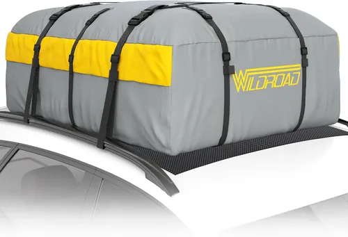 Vista 12 de Bolsa de Transporte de Carga para Techo, WILDROAD 21 Pies Cúbicos, Tela 600D Ultra Resistente a Desgarros, Impermeable, Bolsa de Techo Blanda
