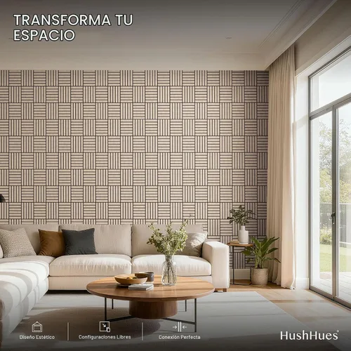 Vista 2 de Paquete de 12 paneles acústicos, paneles de pared acústicos grandes de 16 x 12 x 0.4 pulgadas, paneles autoadhesivos de absorción de sonido