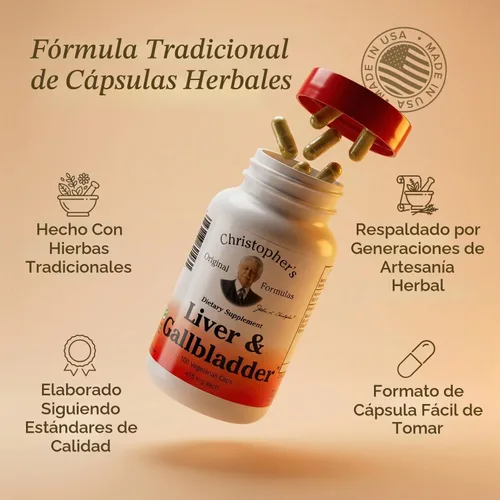 Vista 5 de Dr. Christopher's - Cápsulas de fórmula de hígado y vesícula biliar - Suplementos de vesícula biliar con enzimas digestivas - Apoya el sistema