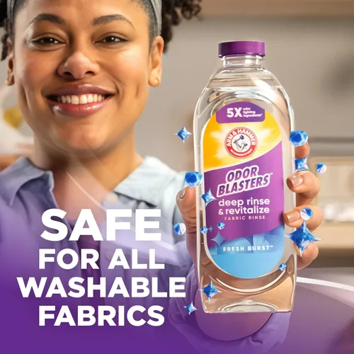 Vista 8 de ARM & HAMMER Odor Blasters Enjuague Profundo y Revitalizante para Telas, Aditivo para Lavandería, Elimina Sudor y Olores a Humedad, Aroma Fresh