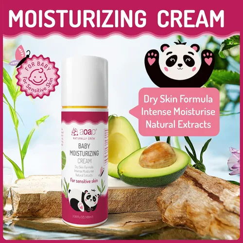 Vista 9 de Crema facial para niños, crema hidratante calmante para bebés, nutritiva e hidratante, fórmula suave con manteca de karité, manzanilla, ligera