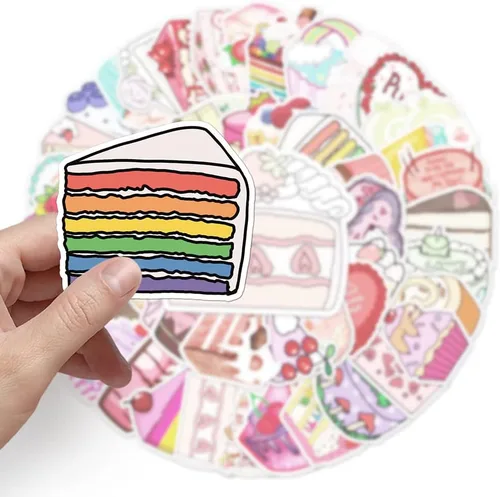 Vista 3 de Pegatinas de vinilo para tartas a prueba de agua y colores únicos, 50