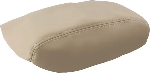 Vista 6 de AUTOKAY Funda de cuero para tapa de consola central con apoyabrazos para Honda Pilot 2009-2015 - Beige Tan