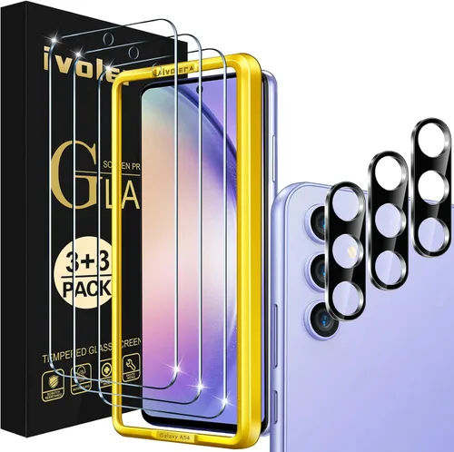 Vista 10 de ivoler - Protector de pantalla para Samsung Galaxy A17 5G/Galaxy A16 5G, película de vidrio templado, marco de alineación, fácil instalación