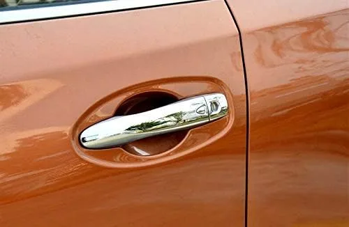 Vista 2 de Cubierta de manija de puerta cromada para Nissan Rogue X-Trail 2014-2019 con agujeros para llaves inteligentes
