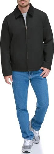 Vista 2 de Dockers Chaqueta de mezcla de lana con parte inferior abierta para hombre con babero acolchado