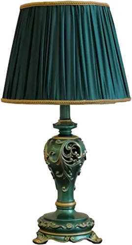 Vista 10 de Lámpara de mesa inteligente victoriana con cuentas de cristal y acabado dorado, base de resina verde esmeralda, enchufe E26 para dormitorio, Verde 1