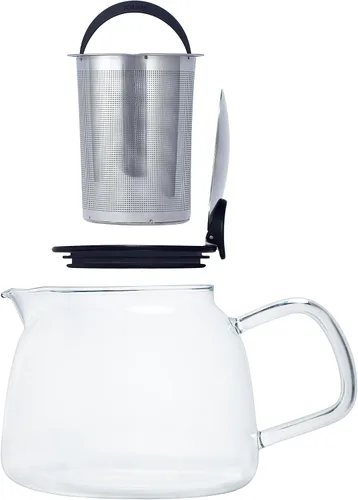 Vista 3 de Forlife Tetera de vidrio Bell con infusor de cesta, 24 onzas/24.7 fl oz, rojo