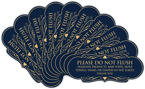 Vista 48 de Signs ByLITA Designer Please Do Not Flush Etiqutte Letrero (negro) - Pequeño 1 paquete