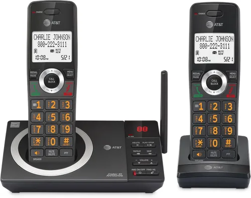 Vista 26 de AT&T DECT 6.0 Teléfono doméstico con cable o inalámbrico con 1 auricular y contestador, bloqueador de llamadas inteligente, identificación