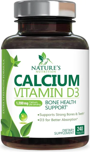 Vista 10 de Suplemento de calcio con vitamina D3-1200 mg de calcio por porción con D3 para una mejor absorción - Apoya la salud inmunológica, huesos y dientes