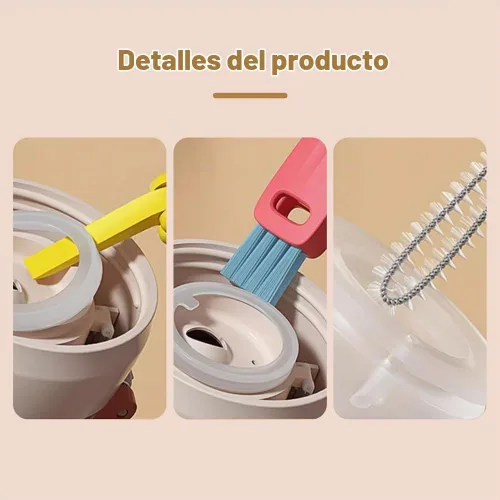 Vista 3 de Cepillo de limpieza de tapa de taza 3 en 1, cepillo de limpieza de hendiduras de botella de agua 2026 para espacios reducidos, cepillo de limpieza