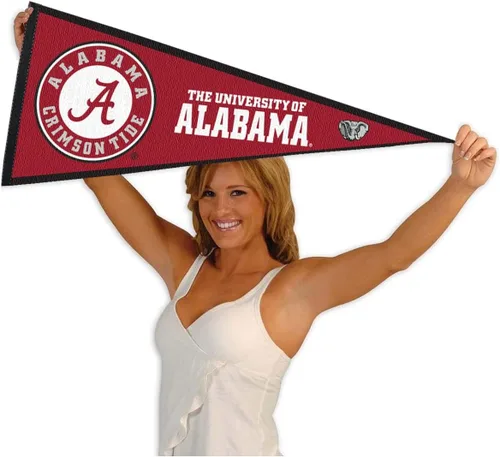 Vista 4 de Bandera de banderín con logotipo de la Universidad de Alabama Crimson Tide Circle
