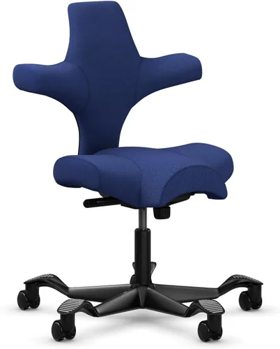 Vista 69 de HAG Capisco Sit to Stand - Silla de pie con marco blanco, tapizado, color rosa rubor Pink Blush