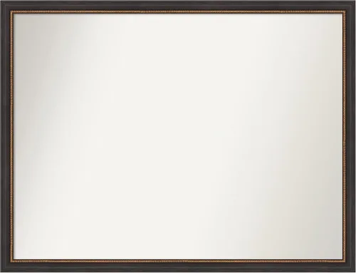 Vista 87 de Amanti Art Espejo de baño negro para sobre el fregadero, 23 x 23 pulgadas, espejo cuadrado negro Ashton, marco de madera tradicional mediano, se