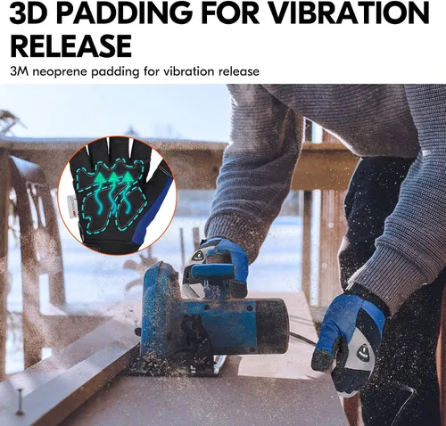 Vista 6 de Vgo... -20℃/-4°F COLDPROOF,Winter Work Gloves, Oil Resistant, Water Resistant & Windproof Gloves(Black&Gray,SL7721FW)