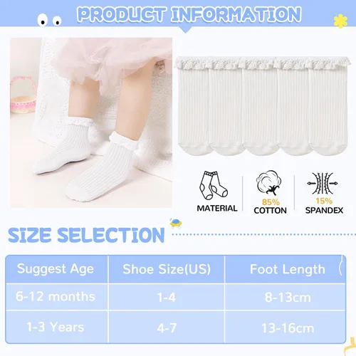 Vista 5 de SeeyAN Calcetines antideslizantes para bebés, niños y niñas, de algodón, antideslizantes, 5 pares