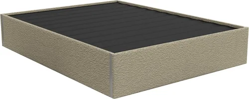 Vista 3 de VANT Cama de plataforma tapizada, tamaño Queen, color beige Boucle, marco de cama de fácil montaje, no necesita somier, base para un apoyo óptimo