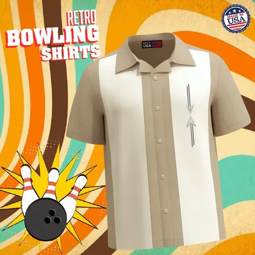 Vista 6 de Lucky Paradise Camisa de campamento para hombre, estilo cubano vintage, camisa de bolos Curazao ~ Guayabera estilo camisa de vestir