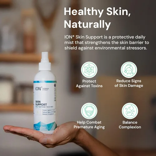 Vista 4 de ION* Intelligence of Nature Skin Support Face Mist - Spray hidratante para uso diario, tamaño de viaje, fórmula vegana para mujeres y hombres, 3.4