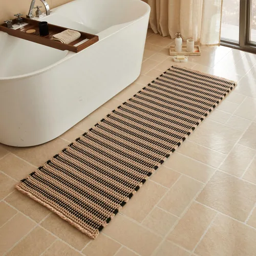 Vista 88 de Triohero Tapete de baño con diseño de gofre, tapete de baño pequeño y bohemio, antideslizante, lavable, ultra suave, súper absorbente, de secado