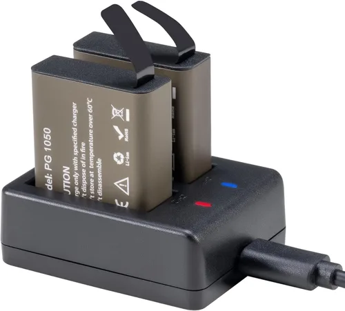 Vista 2 de AKASO 2 baterías recargables de 1050 mAh para cámara de acción con cargador