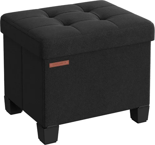 Vista 16 de SONGMICS Otomano de almacenamiento de 15 pulgadas, banco de dormitorio con almacenamiento, taburete con patas, soporta hasta 660 libras, gris oscuro